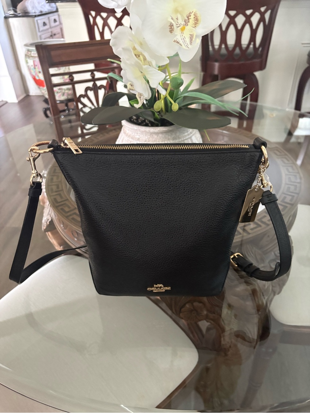 🖤🖤COACH BLACK PEBBLED LEATHER ABBY DUFFLE BAG!🖤🖤F67025
